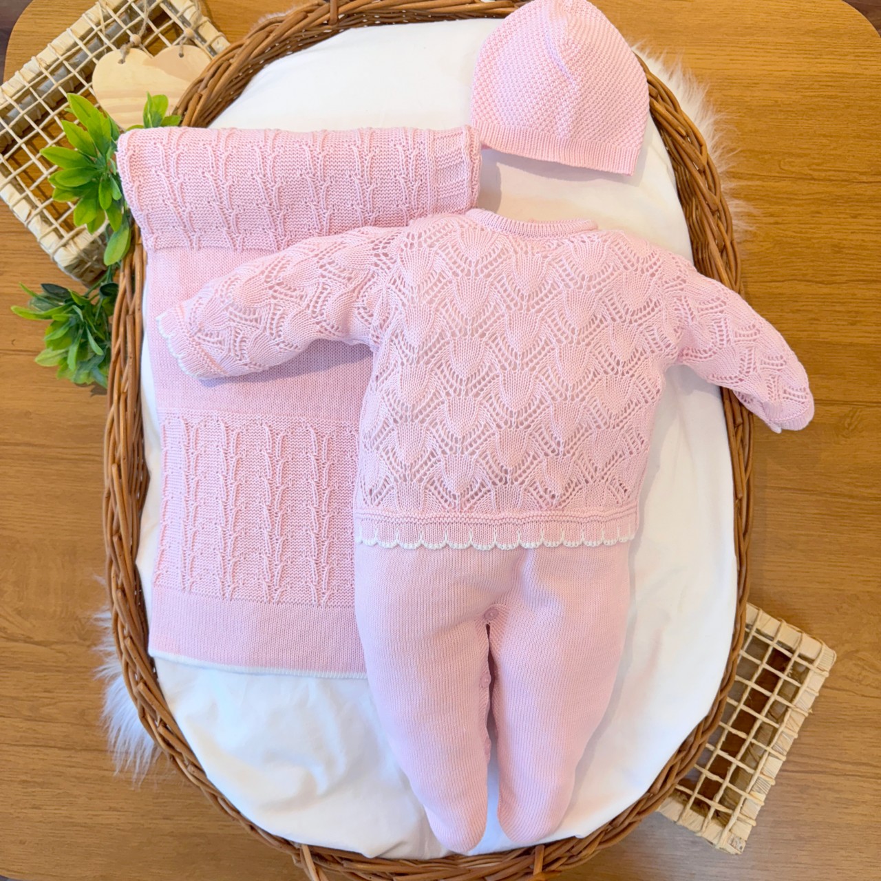 Saída de Maternidade 3 Peças Majestade - Rosa